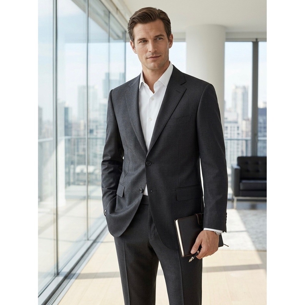 Canali 1934 Mens Wool Sport Coat Blazer Charcoal Gray Italy 56R US 46R L